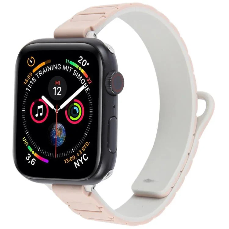 สายรัดนาฬิกาซิลิโคนแม่เหล็กรูปตัว I แบบบาง สำหรับ Apple Watch ขนาด 46 มม. / 49 มม. / 45 มม. / 44 มม. และ 42 มม. / 41 มม. / 40 มม. / 38 มม.