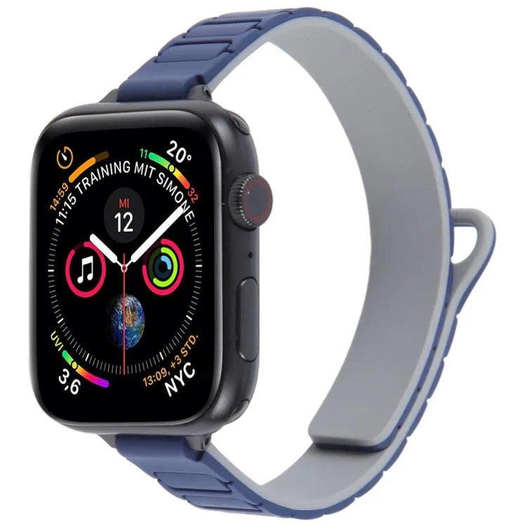 สายรัดนาฬิกาซิลิโคนแม่เหล็กรูปตัว I แบบบาง สำหรับ Apple Watch ขนาด 46 มม. / 49 มม. / 45 มม. / 44 มม. และ 42 มม. / 41 มม. / 40 มม. / 38 มม.
