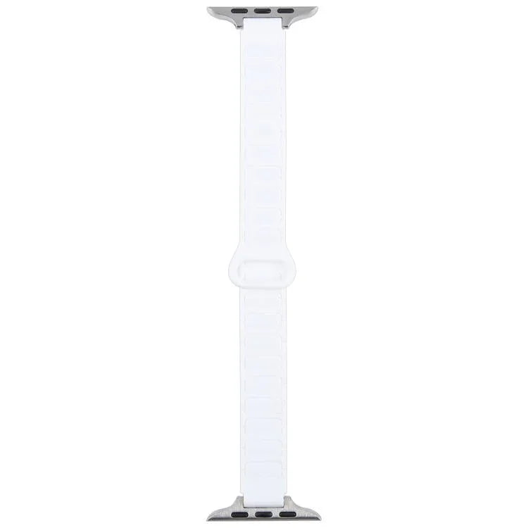 สายรัดนาฬิกาซิลิโคนแม่เหล็กรูปตัว I แบบบาง สำหรับ Apple Watch ขนาด 46 มม. / 49 มม. / 45 มม. / 44 มม. และ 42 มม. / 41 มม. / 40 มม. / 38 มม.