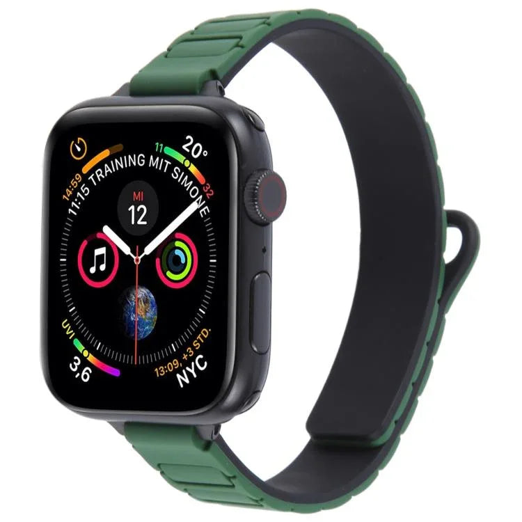 สายรัดนาฬิกาซิลิโคนแม่เหล็กรูปตัว I แบบบาง สำหรับ Apple Watch ขนาด 46 มม. / 49 มม. / 45 มม. / 44 มม. และ 42 มม. / 41 มม. / 40 มม. / 38 มม.