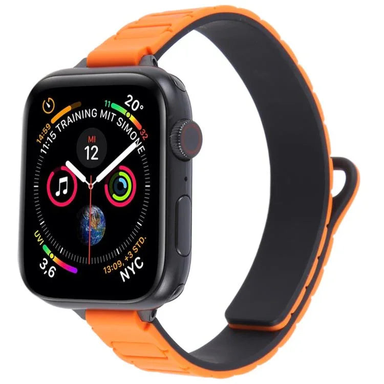 สายรัดนาฬิกาซิลิโคนแม่เหล็กรูปตัว I แบบบาง สำหรับ Apple Watch ขนาด 46 มม. / 49 มม. / 45 มม. / 44 มม. และ 42 มม. / 41 มม. / 40 มม. / 38 มม.