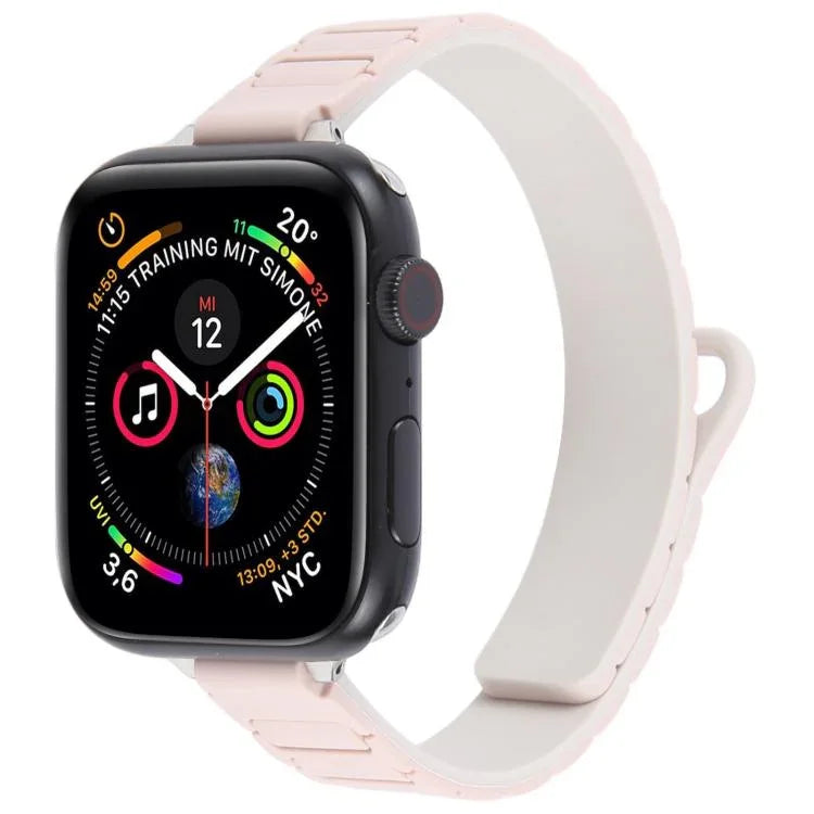 สายรัดนาฬิกาซิลิโคนแม่เหล็กรูปตัว I แบบบาง สำหรับ Apple Watch ขนาด 46 มม. / 49 มม. / 45 มม. / 44 มม. และ 42 มม. / 41 มม. / 40 มม. / 38 มม.