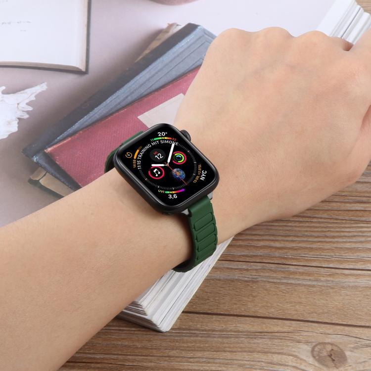 สายรัดนาฬิกาซิลิโคนแม่เหล็กรูปตัว I แบบบาง สำหรับ Apple Watch ขนาด 46 มม. / 49 มม. / 45 มม. / 44 มม. และ 42 มม. / 41 มม. / 40 มม. / 38 มม.