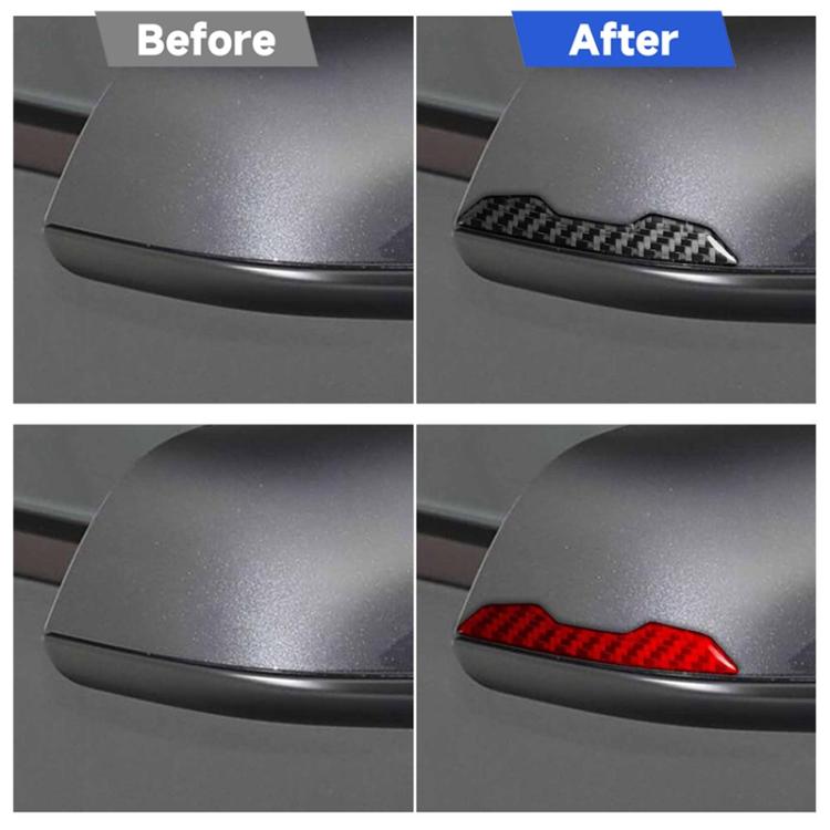For Tesla Model 3 / Y / S / X 2pcs/Set Carbon Fiber Car Rearview Mirror Anti-collision Decorative Sticker, Car Rearview Mirror Anti-collision