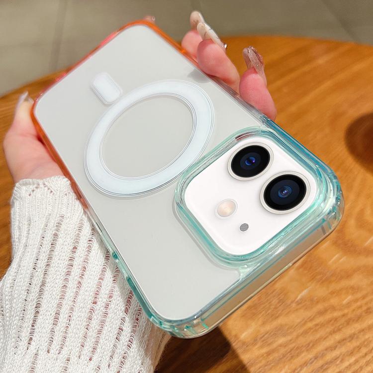 เคสโทรศัพท์ MagSafe แบบโปร่งใสไล่เฉดสีตัดกัน สำหรับ iPhone 11, สำหรับ iPhone 11 Pro