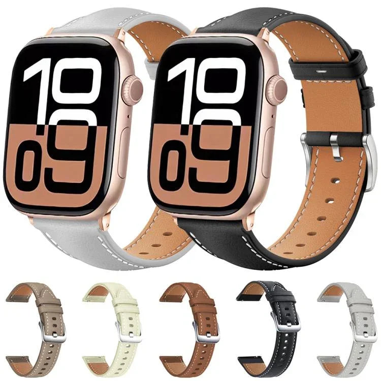 สายรัดนาฬิกาหนังเกรนละเอียดสีดำ xDfind สำหรับ Apple Watch ขนาด 42 / 44 / 45 / 46 / 49 มม. สำหรับ Apple Watch ขนาด 38 / 40 / 41 / S10 42 มม.