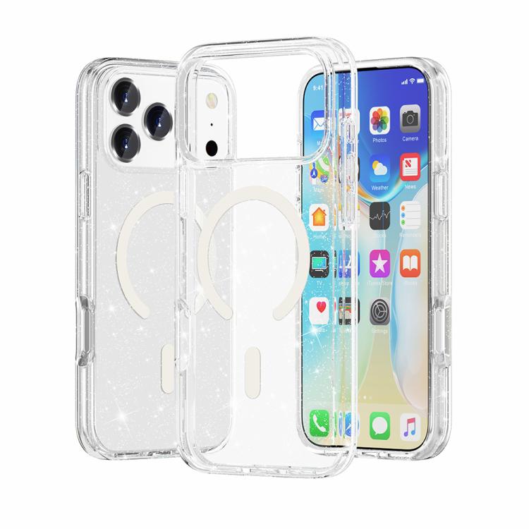 เคสโทรศัพท์แม่เหล็ก MagSafe แบบผงกลิตเตอร์สไตล์ Terminator สำหรับ iPhone 17 Pro Max, สำหรับ iPhone 17 Pro, สำหรับ iPhone 17, สำหรับ iPhone Air