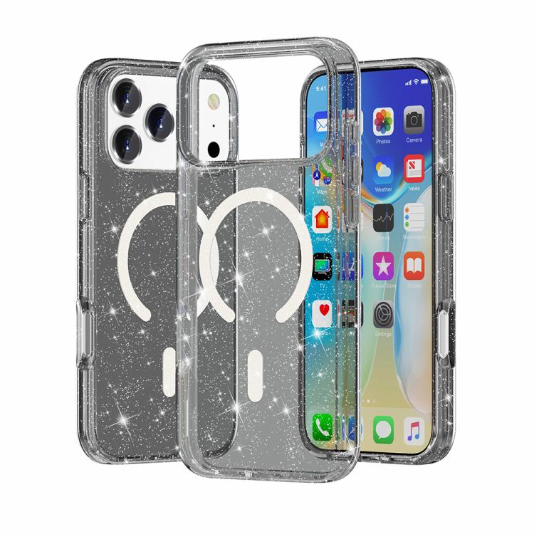 เคสโทรศัพท์แม่เหล็ก MagSafe แบบผงกลิตเตอร์สไตล์ Terminator สำหรับ iPhone 17 Pro Max, สำหรับ iPhone 17 Pro, สำหรับ iPhone 17, สำหรับ iPhone Air