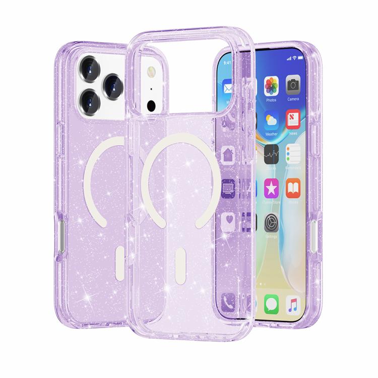 เคสโทรศัพท์แม่เหล็ก MagSafe แบบผงกลิตเตอร์สไตล์ Terminator สำหรับ iPhone 17 Pro Max, สำหรับ iPhone 17 Pro, สำหรับ iPhone 17, สำหรับ iPhone Air