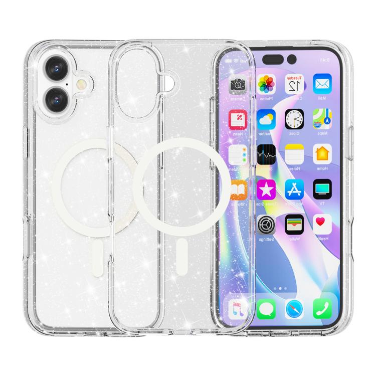 เคสโทรศัพท์แม่เหล็ก MagSafe แบบผงกลิตเตอร์สไตล์ Terminator สำหรับ iPhone 17 Pro Max, สำหรับ iPhone 17 Pro, สำหรับ iPhone 17, สำหรับ iPhone Air