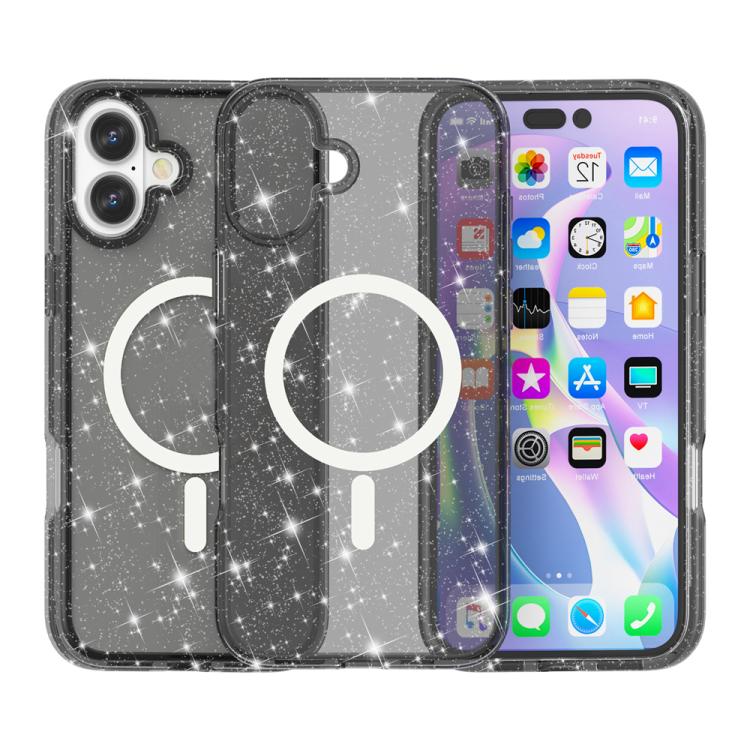 เคสโทรศัพท์แม่เหล็ก MagSafe แบบผงกลิตเตอร์สไตล์ Terminator สำหรับ iPhone 17 Pro Max, สำหรับ iPhone 17 Pro, สำหรับ iPhone 17, สำหรับ iPhone Air