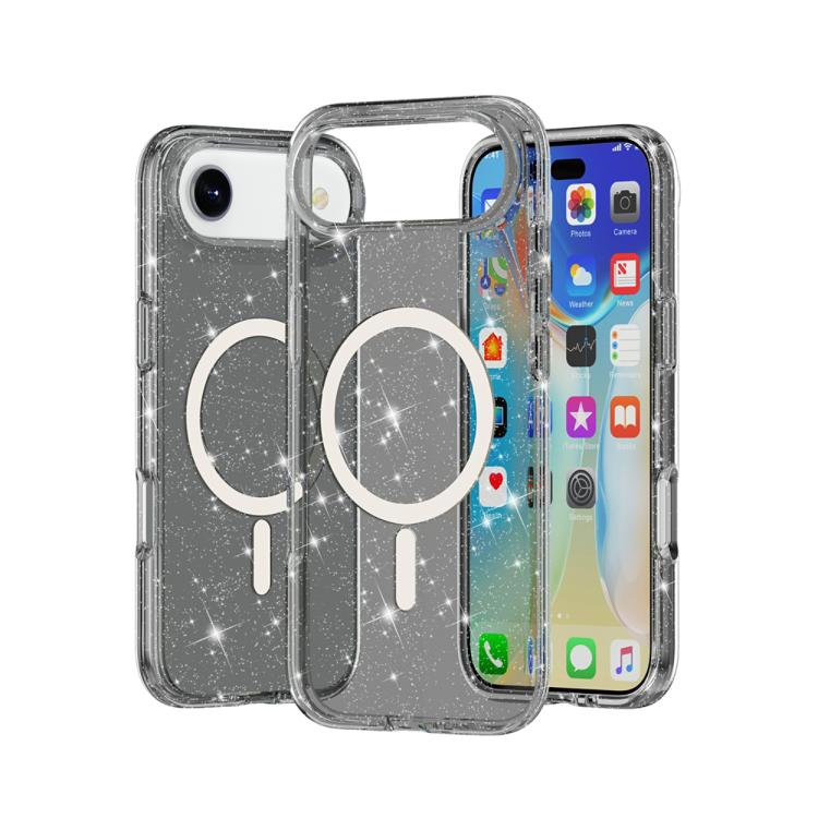 เคสโทรศัพท์แม่เหล็ก MagSafe แบบผงกลิตเตอร์สไตล์ Terminator สำหรับ iPhone 17 Pro Max, สำหรับ iPhone 17 Pro, สำหรับ iPhone 17, สำหรับ iPhone Air