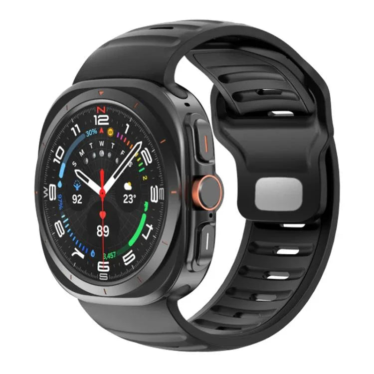 สายรัดนาฬิกาซิลิโคนสองสีลายเส้น สำหรับ Samsung Galaxy Watch Ultra 47mm / Ultra 2025