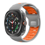 สายรัดนาฬิกาซิลิโคนสองสีลายเส้น สำหรับ Samsung Galaxy Watch Ultra 47mm / Ultra 2025