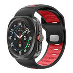 สายรัดนาฬิกาซิลิโคนสองสีลายเส้น สำหรับ Samsung Galaxy Watch Ultra 47mm / Ultra 2025