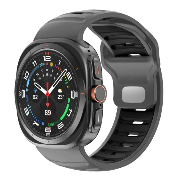 สายรัดนาฬิกาซิลิโคนสองสีลายเส้น สำหรับ Samsung Galaxy Watch Ultra 47mm / Ultra 2025