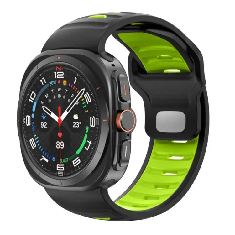 สายรัดนาฬิกาซิลิโคนสองสีลายเส้น สำหรับ Samsung Galaxy Watch Ultra 47mm / Ultra 2025