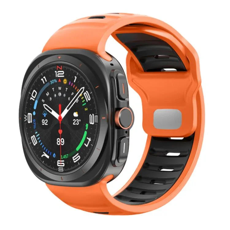 สายรัดนาฬิกาซิลิโคนสองสีลายเส้น สำหรับ Samsung Galaxy Watch Ultra 47mm / Ultra 2025