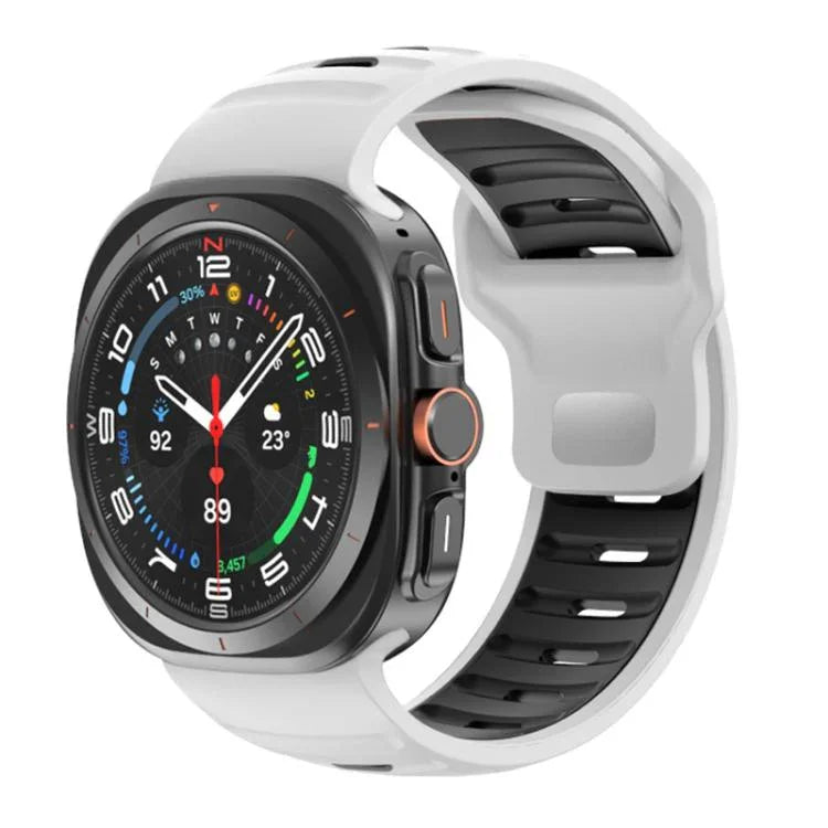 สายรัดนาฬิกาซิลิโคนสองสีลายเส้น สำหรับ Samsung Galaxy Watch Ultra 47mm / Ultra 2025
