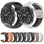 สายรัดนาฬิกาซิลิโคนสองสีลายเส้น สำหรับ Samsung Galaxy Watch Ultra 47mm / Ultra 2025