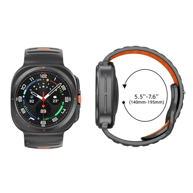 สายรัดนาฬิกาซิลิโคนสองสีลายเส้น สำหรับ Samsung Galaxy Watch Ultra 47mm / Ultra 2025
