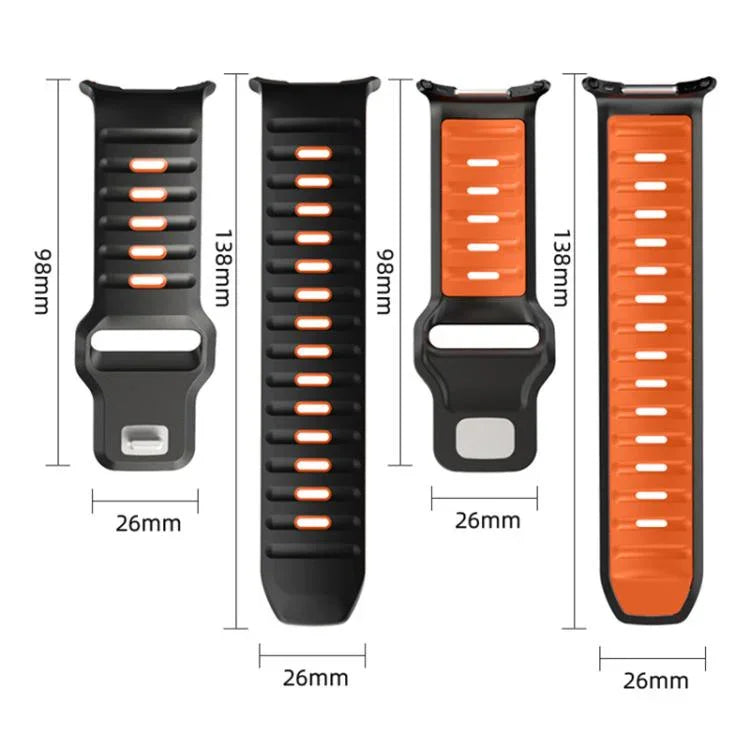 สายรัดนาฬิกาซิลิโคนสองสีลายเส้น สำหรับ Samsung Galaxy Watch Ultra 47mm / Ultra 2025
