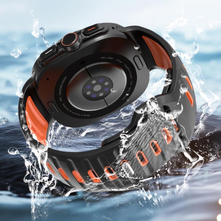 สายรัดนาฬิกาซิลิโคนสองสีลายเส้น สำหรับ Samsung Galaxy Watch Ultra 47mm / Ultra 2025