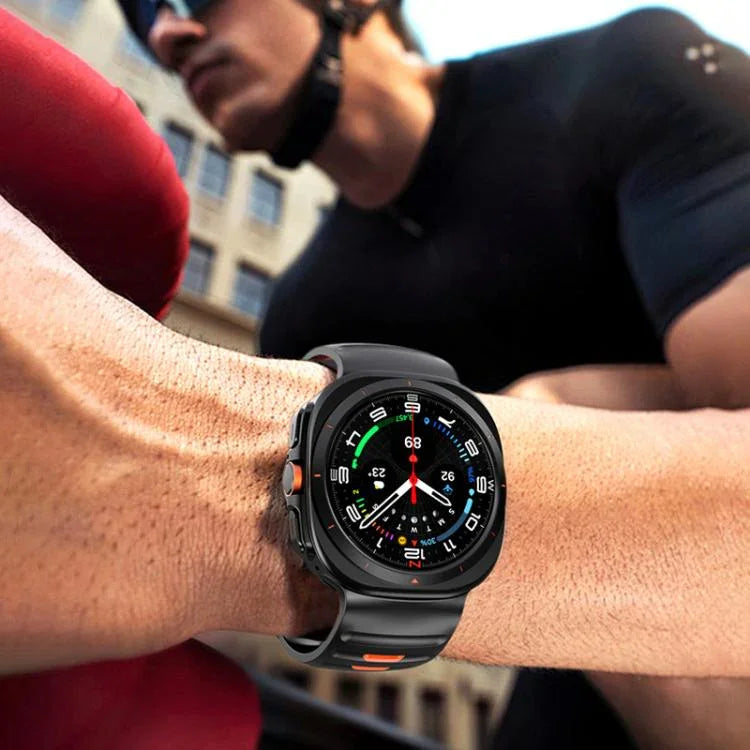 สายรัดนาฬิกาซิลิโคนสองสีลายเส้น สำหรับ Samsung Galaxy Watch Ultra 47mm / Ultra 2025
