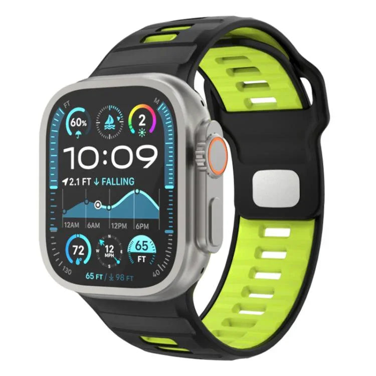 สายรัดนาฬิกาซิลิโคนหัวเข็มขัดกลับลายตาราง สำหรับ Apple Watch ขนาด 46 มม. / 49 มม. / 45 มม. / 44 มม.