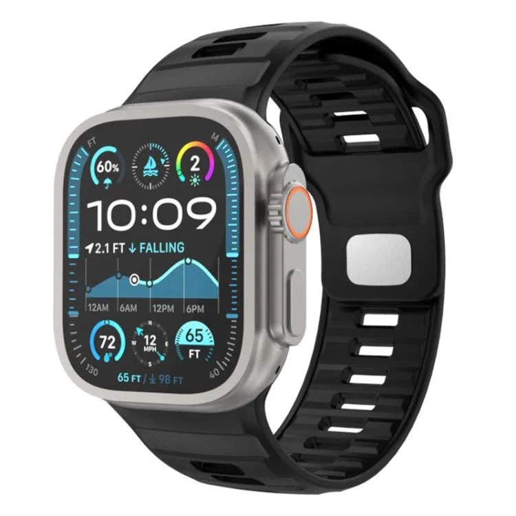 สายรัดนาฬิกาซิลิโคนหัวเข็มขัดกลับลายตาราง สำหรับ Apple Watch ขนาด 46 มม. / 49 มม. / 45 มม. / 44 มม.