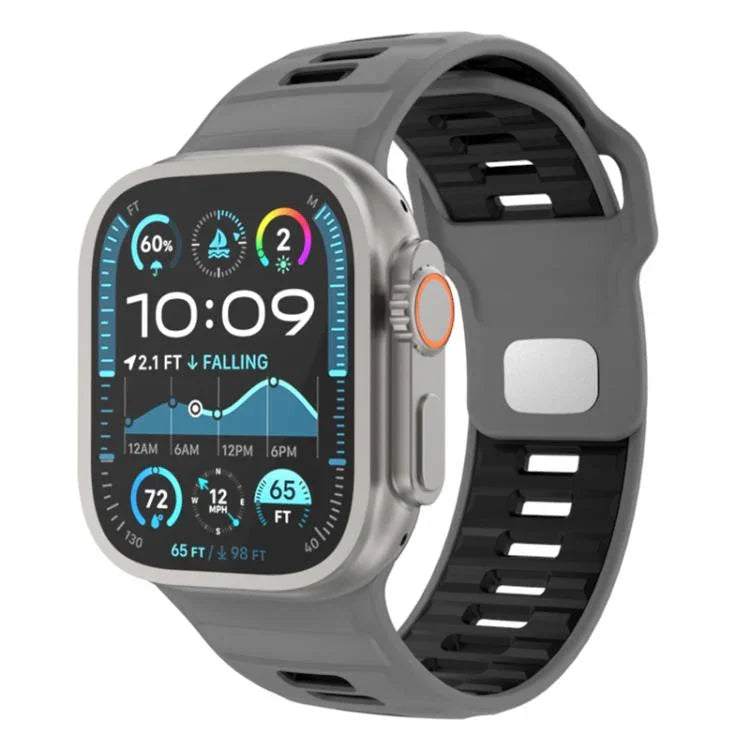 สายรัดนาฬิกาซิลิโคนหัวเข็มขัดกลับลายตาราง สำหรับ Apple Watch ขนาด 46 มม. / 49 มม. / 45 มม. / 44 มม.