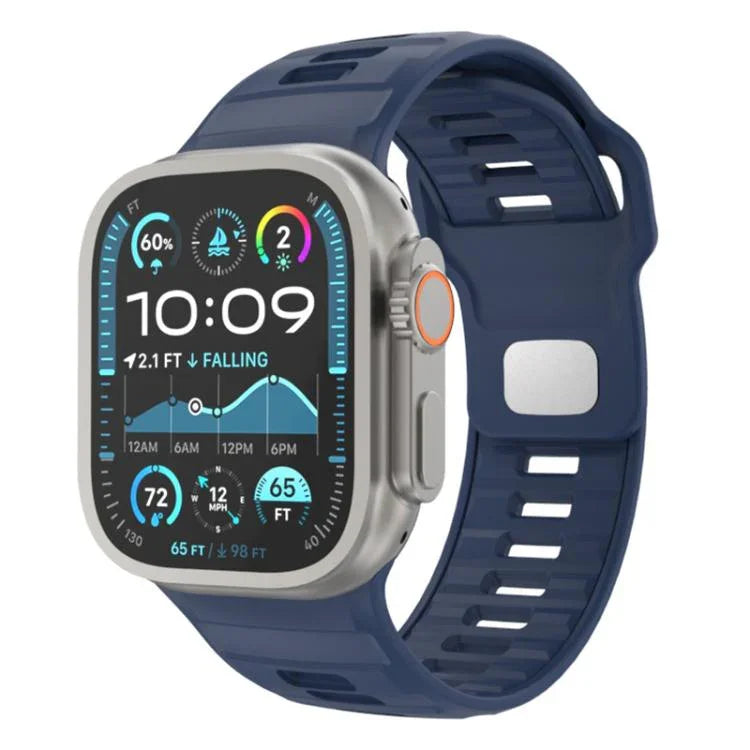 สายรัดนาฬิกาซิลิโคนหัวเข็มขัดกลับลายตาราง สำหรับ Apple Watch ขนาด 46 มม. / 49 มม. / 45 มม. / 44 มม.