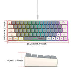 HXSJ V400 Wired Color Matching RGB Backlit Membrane Keyboard 63 Key Caps, Cable Length: 1.7m, V400 Beige + Grey, V400 Grey + Beige, V400 Beige + Grey + Orange, V400 Grey + Beige + Orange