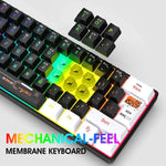 HXSJ V700WB Wired RGB Backlit Membrane Keyboard 61 Key Caps, Cable Length: 1.7m, V700WB