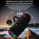 ลำโพงไร้สายพกพากำลัง 20W กันน้ำ IPX6 พร้อมไฟ RGB สำหรับใช้งานกลางแจ้ง ระบบเสียงสเตอริโอพร้อมซับวูฟเฟอร์ PRO9