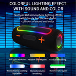 ลำโพงไร้สายพกพากำลัง 20W กันน้ำ IPX6 พร้อมไฟ RGB สำหรับใช้งานกลางแจ้ง ระบบเสียงสเตอริโอพร้อมซับวูฟเฟอร์ PRO9