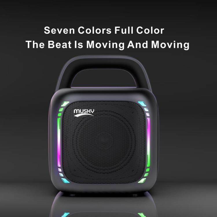 ลำโพงบลูทูธ RGB สว่างจ้า MS6K สำหรับคาราโอเกะกลางแจ้ง ไม่มีไมค์ หรือมีไมค์คู่