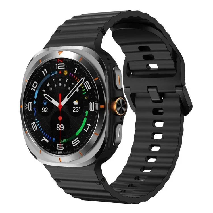 สายรัดนาฬิกาซิลิโคนลายคลื่นเย็บขอบ xDfind สำหรับ Samsung Galaxy Watch8 Classic 46mm / Watch8 44mm / 40mm, L