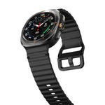 สายรัดนาฬิกาซิลิโคนลายคลื่นเย็บขอบ xDfind สำหรับ Samsung Galaxy Watch8 Classic 46mm / Watch8 44mm / 40mm, L