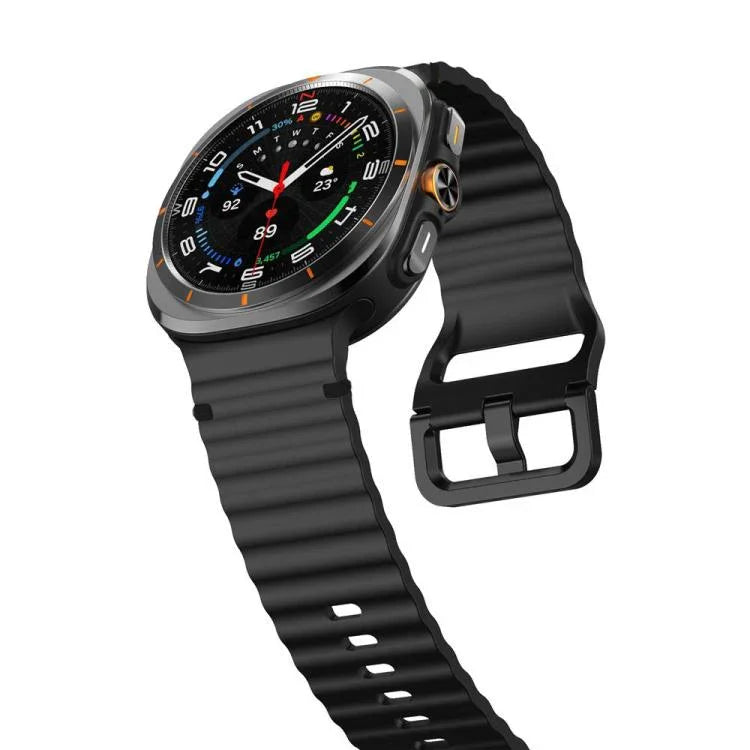 สายรัดนาฬิกาซิลิโคนลายคลื่นเย็บขอบ xDfind สำหรับ Samsung Galaxy Watch8 Classic 46mm / Watch8 44mm / 40mm, L