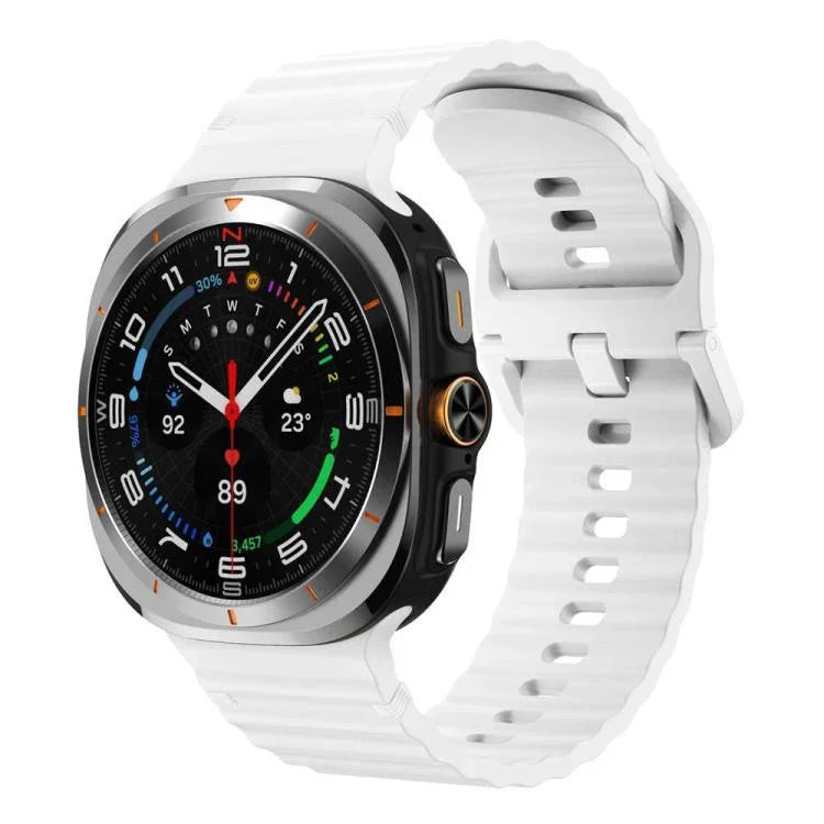 สายรัดนาฬิกาซิลิโคนลายคลื่นเย็บขอบ xDfind สำหรับ Samsung Galaxy Watch8 Classic 46mm / Watch8 44mm / 40mm, L