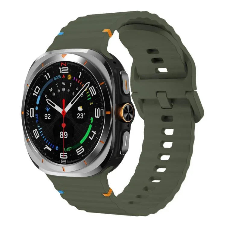 สายรัดนาฬิกาซิลิโคนลายคลื่นเย็บขอบ xDfind สำหรับ Samsung Galaxy Watch8 Classic 46mm / Watch8 44mm / 40mm, L