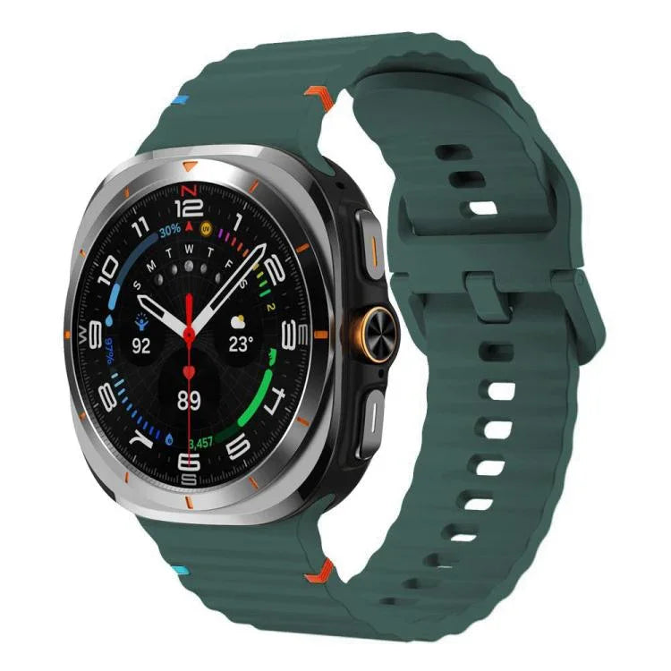 สายรัดนาฬิกาซิลิโคนลายคลื่นเย็บขอบ xDfind สำหรับ Samsung Galaxy Watch8 Classic 46mm / Watch8 44mm / 40mm, L