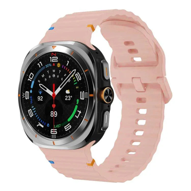 สายรัดนาฬิกาซิลิโคนลายคลื่นเย็บขอบ xDfind สำหรับ Samsung Galaxy Watch8 Classic 46mm / Watch8 44mm / 40mm, L
