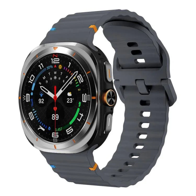 สายรัดนาฬิกาซิลิโคนลายคลื่นเย็บขอบ xDfind สำหรับ Samsung Galaxy Watch8 Classic 46mm / Watch8 44mm / 40mm, L