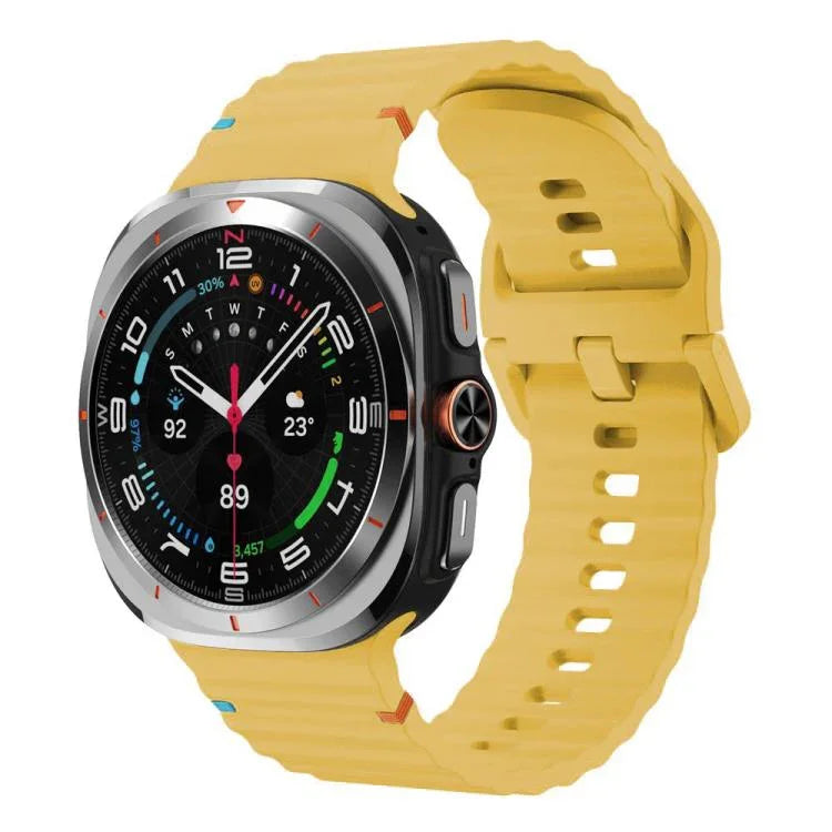 สายรัดนาฬิกาซิลิโคนลายคลื่นเย็บขอบ xDfind สำหรับ Samsung Galaxy Watch8 Classic 46mm / Watch8 44mm / 40mm, L