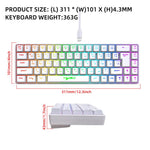 HXSJ V200 Russian Version Wired RGB Backlit Mechanical Keyboard 68 Key Caps, Cable Length: 1.7m, V200 Russian Version White