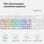 HXSJ V200 Russian Version Wired RGB Backlit Mechanical Keyboard 68 Key Caps, Cable Length: 1.7m, V200 Russian Version White