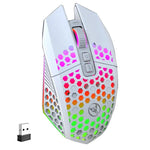 เมาส์ HXSJ T500 รูพรุน 2.4G พร้อมไฟแบ็คไลท์ เมาส์ไร้สายชาร์จไฟได้