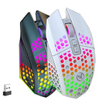 เมาส์ HXSJ T500 รูพรุน 2.4G พร้อมไฟแบ็คไลท์ เมาส์ไร้สายชาร์จไฟได้